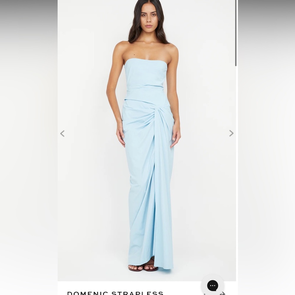 Bec & Bridge Strapless Light Blue Dress